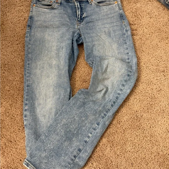 Lucky Brand Blue Straight Jeans with Vintage Finish - Picture 1 of 2